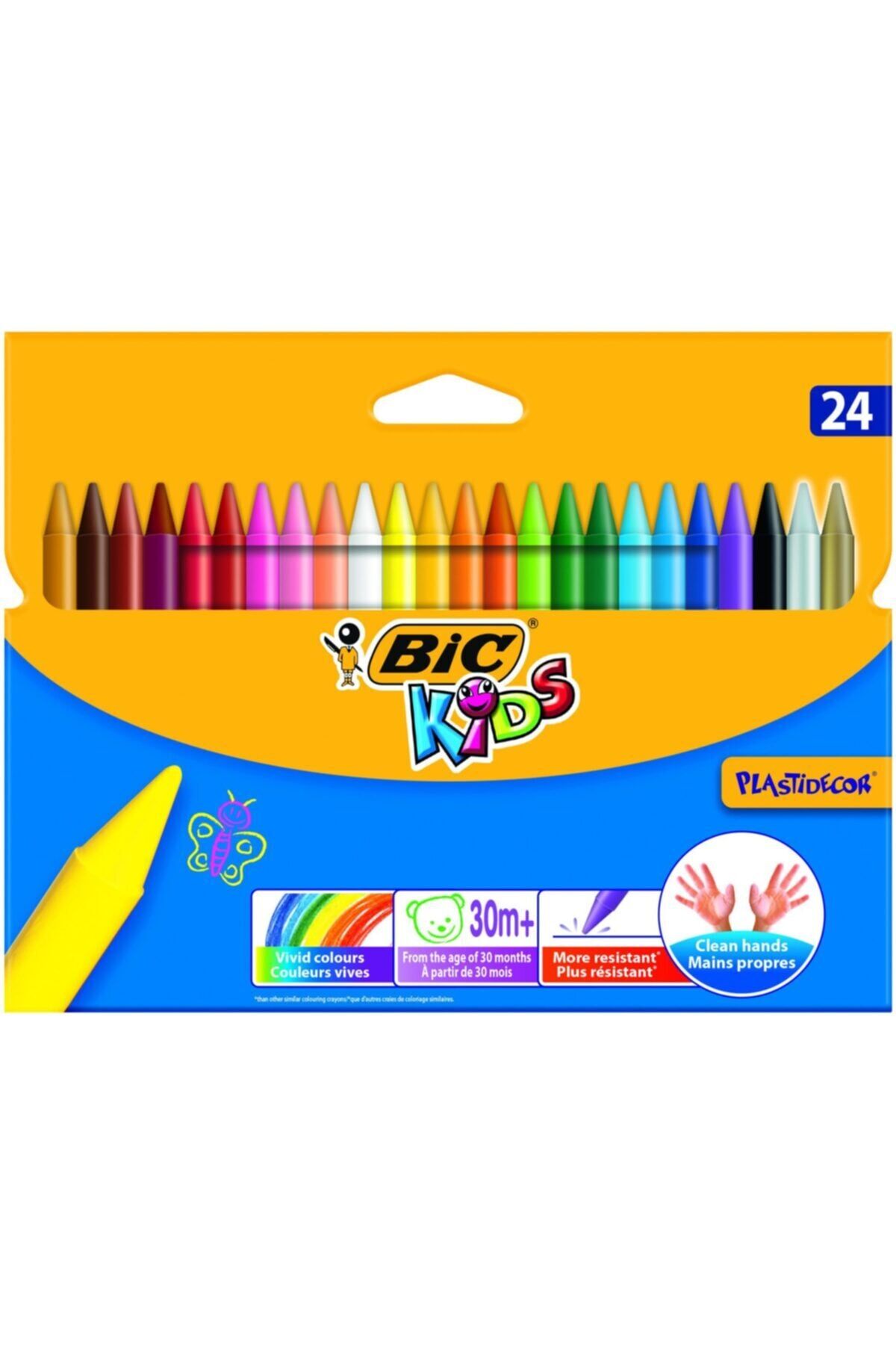 Kids Plastidecor Elleri Kirletmeyen Pastel Mum Boya 24 Renk