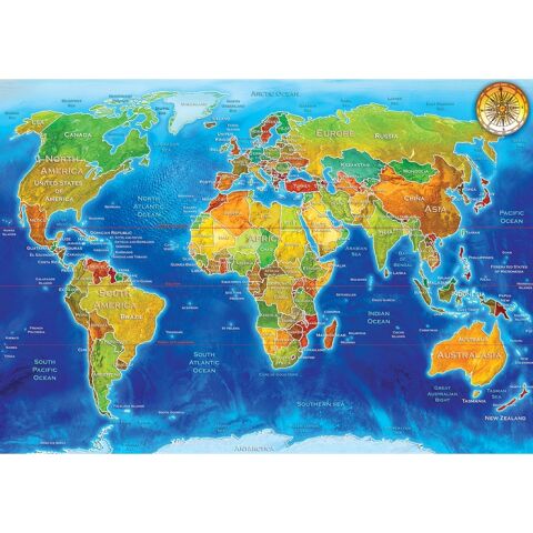 KS Games 60x85cm World Political Map 1500 Parça Puzzle
