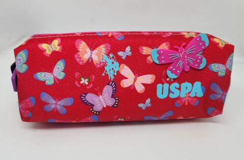 U.S. Polo Assn. Kelebekli Pembe Tek Gözlü Kalem Çantası PLKLK22167