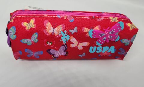 U.S. Polo Assn. Kelebekli Pembe Tek Gözlü Kalem Çantası PLKLK22167