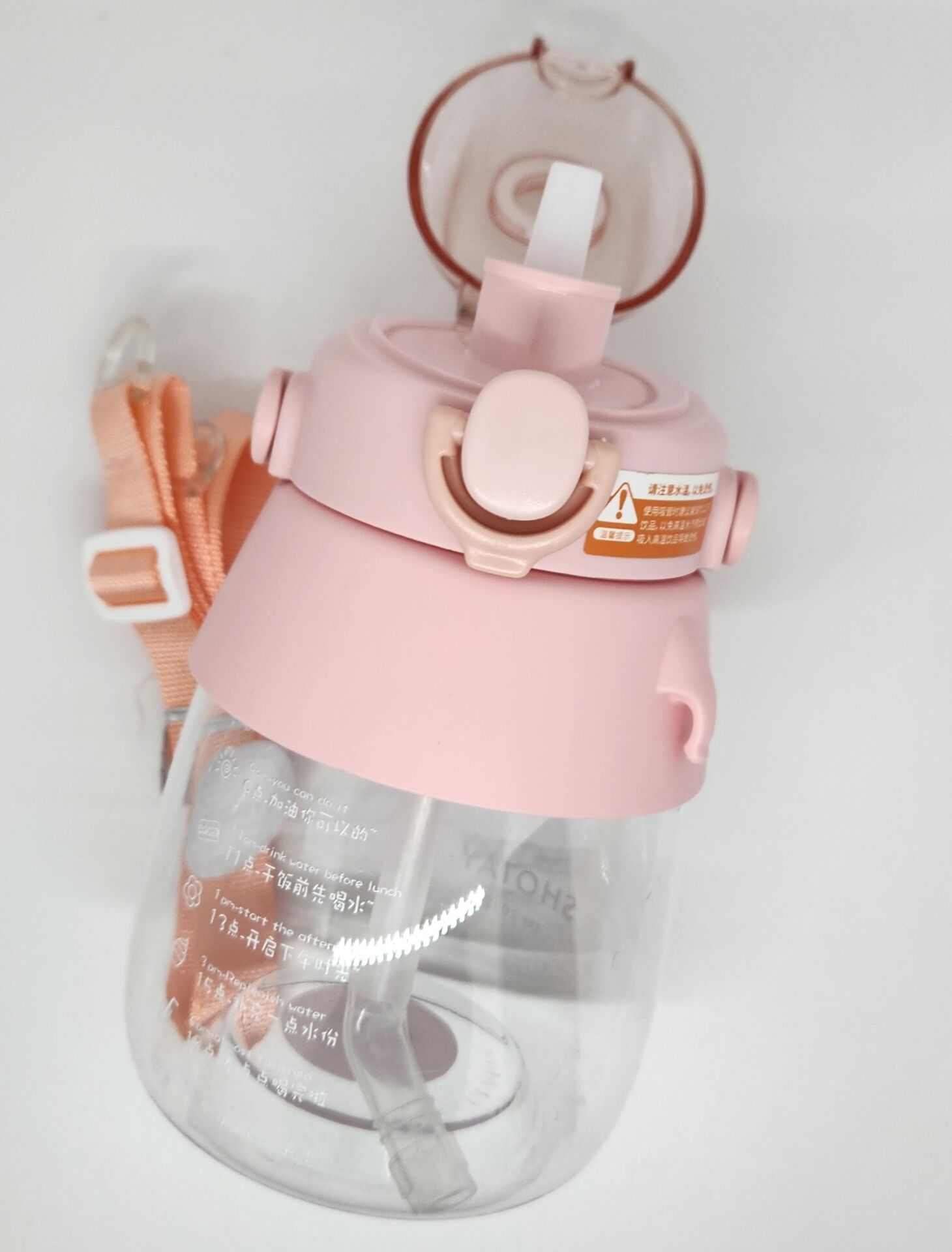 Shotay ST-6642 Pembe Hippo Tritan 1050ML Tritan Saplı Matara