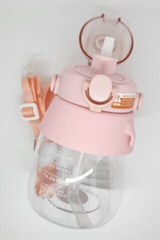 Shotay ST-6642 Pembe Hippo Tritan 1050ML Tritan Saplı Matara