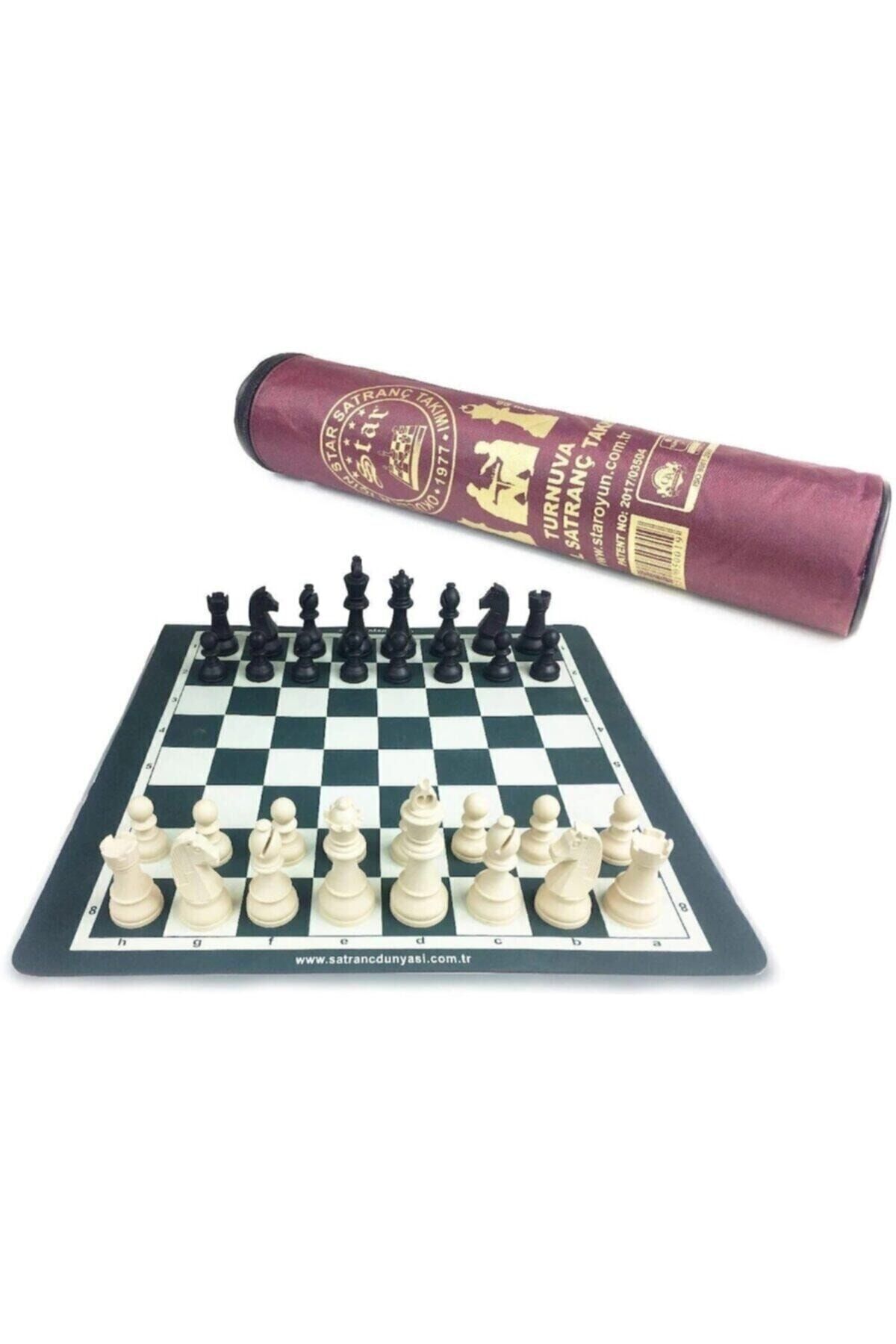 Star Çantalı Rulo Satranç Seti Takımı Büyük Boy 45x45cm Muhafaza