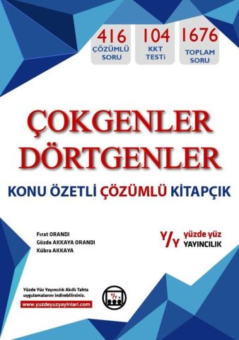 Yüzde Yüz Yayınları Çokgenler Dörtgenler Konu Özetli Çözümlü Kitapçık
