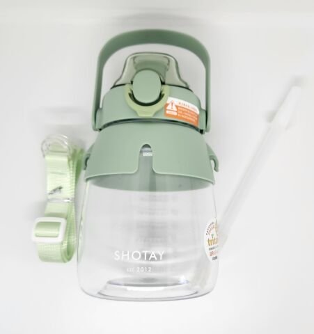 Shotay ST-6642 Yeşil Hippo Tritan 1050ML Tritan Saplı Matara