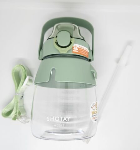Shotay ST-6642 Yeşil Hippo Tritan 1050ML Tritan Saplı Matara