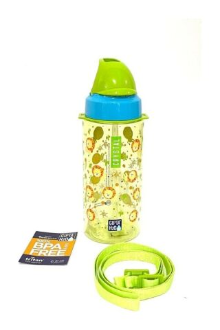 Yeşil Crystal Tritan Desenli Pipetli Matara Suluk 500 Ml