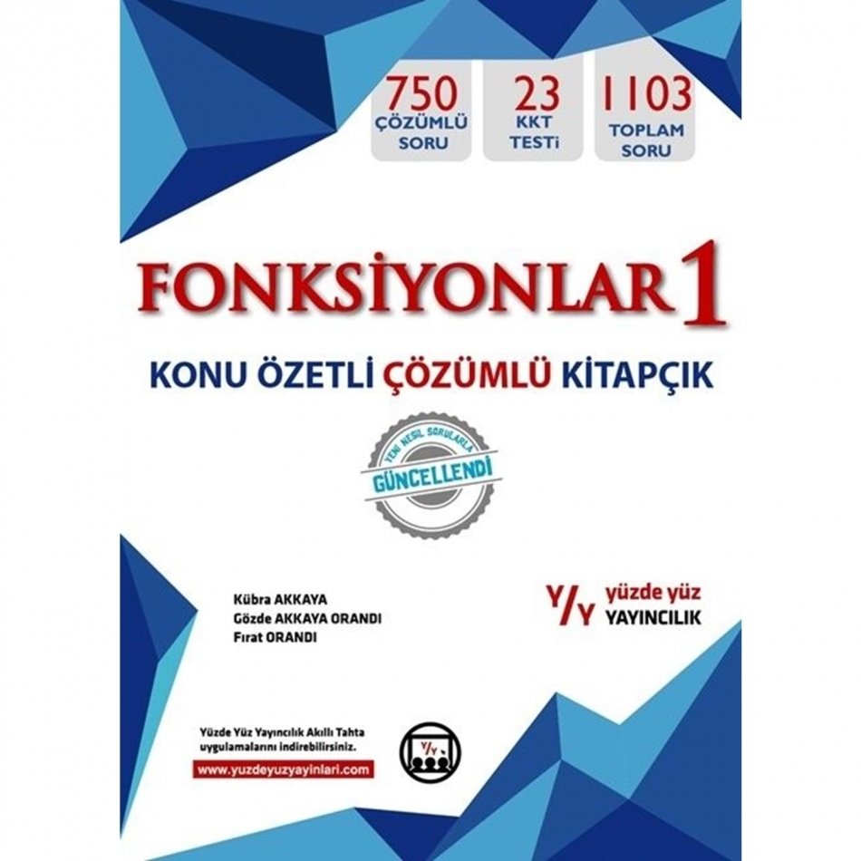 Yüzde Yüz Yayınları Fonksiyonlar 1 Konu Özetli Çözüm Kitapçık