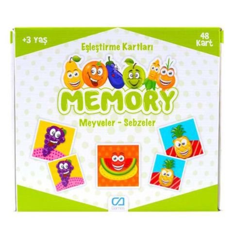 Ca Games Memory Kart Meyveler-Sebzeler Eşleştirme Kartları 48 Kart