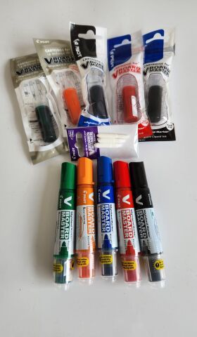 V Board Master Beyaz Tahta Kalemi 5'li Set + 5 Adet Kartuş+3 adet Uç