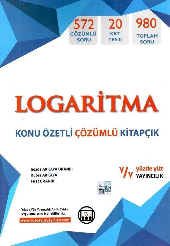 Yüzde Yüz Yayınları Logaritma Konu Özetli Çözümlü Kitapçık