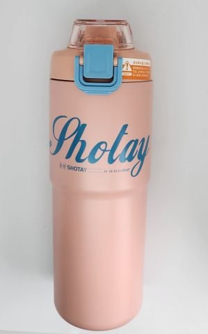 Shotay ST-8133 Pembe 750ML Çelik Çift Başlıklı Termos Matara