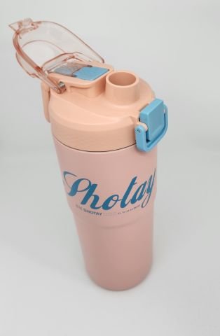 Shotay ST-8133 Pembe 750ML Çelik Çift Başlıklı Termos Matara