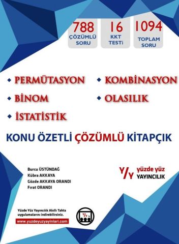 Yüzde Yüz Yayınları Permütasyon Kombinasyon Binom Olasılık İstatistik Konu Özetli Çözümlü Kitapçık