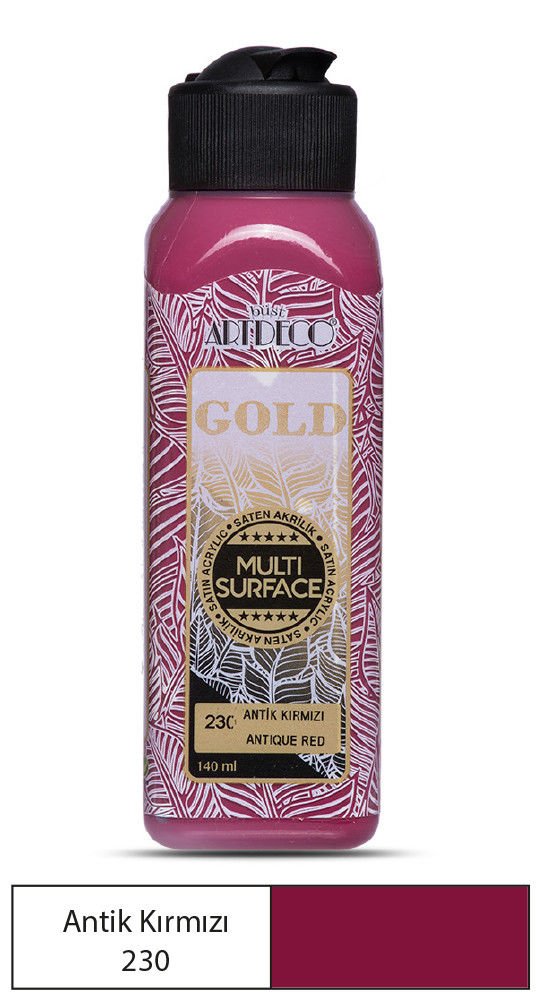Artdeco Gold Multi-Surface Akrilik Boya 140ml Antik Kırmızı 230