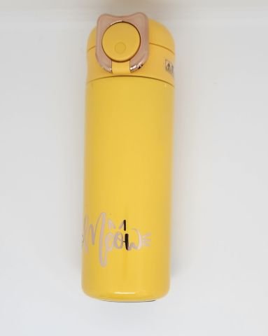 Shotay XS-0101 400ML Kedi Pipetli Çelik Termos Sarı