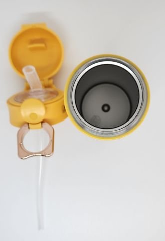 Shotay XS-0101 400ML Kedi Pipetli Çelik Termos Sarı