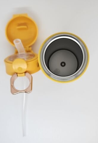 Shotay XS-0101 400ML Kedi Pipetli Çelik Termos Sarı