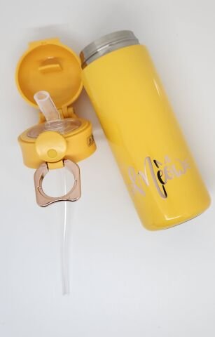 Shotay XS-0101 400ML Kedi Pipetli Çelik Termos Sarı