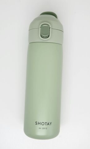 Shotay ST-8006 420ML Silikon Askılı Çelik Termos Matara Yeşil Renk