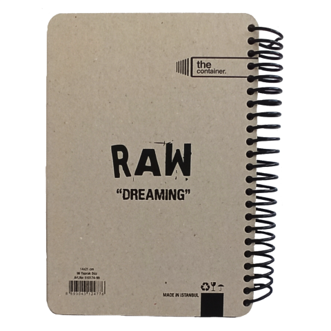 Keskin Color Container Raw and Grey 1421 95 Yaprak Spiralli Defter-Dreaming