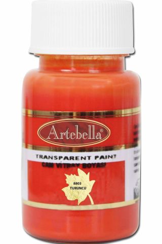 Artebella Transparan Cam Vi̇tray Boyası 50 Cc Turuncu