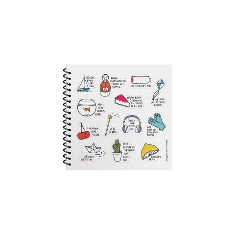 Keskin Color Hisli Şeyler Yazsan Gönül Razı Değil Yazmasam Olmaz 16x15 Çizgili Defter