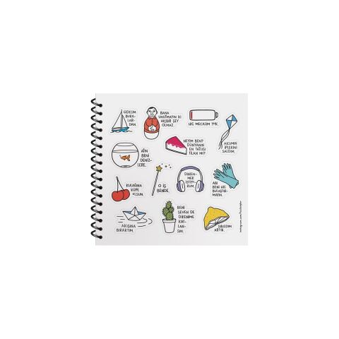 Keskin Color Hisli Şeyler Bağlanamıyorum 16x15 Çizgili Defter