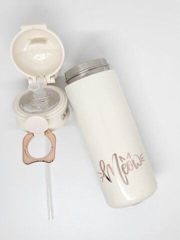 Shotay XS-0101 400ML Kedi Pipetli Çelik Termos Beyaz
