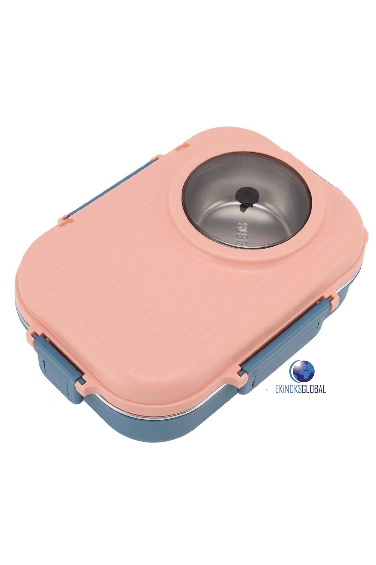 BL70100 Pembe Taşınabilir Dört Bölmeli 304 Paslanmaz Çelik Çocuk Öğrenci Ofis Için Yemek Kutusu Sefer Tası 1100ml