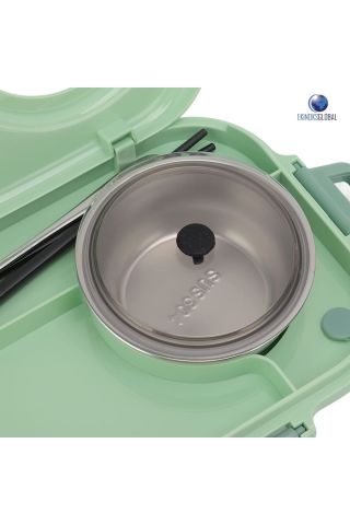 BL70100 Pembe Taşınabilir Dört Bölmeli 304 Paslanmaz Çelik Çocuk Öğrenci Ofis Için Yemek Kutusu Sefer Tası 1100ml