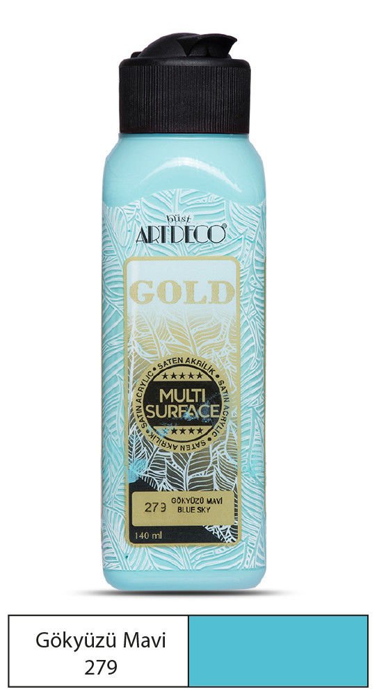 Artdeco Gold Multi-Surface Akrilik Boya 140ml Gökyüzü Mavi 279