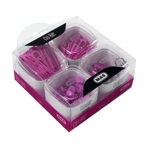 Mas 1286 Ataş + Kıskaç(Klips) + Harita Çivisi Cubbie 4 Lü Pembe