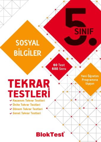 Bloktest Yayınları 5.Sınıf Sosyal Bilgiler Tekrar Testleri