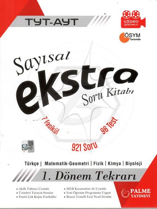 Palme Yayınları TYT-AYT Sayısal Ekstra Soru Bankası 1. Dönem Tekrarı