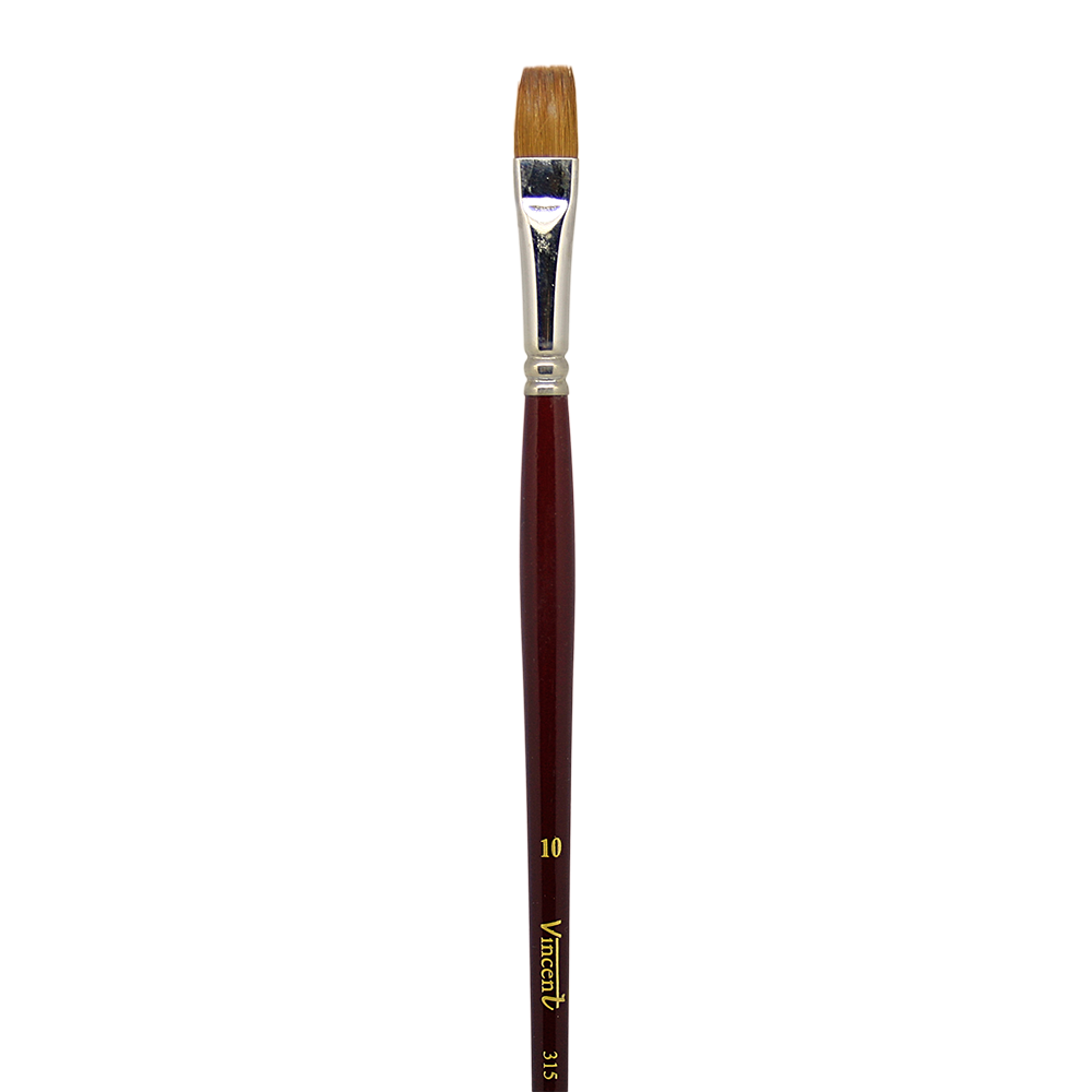 Vincent 315 Serisi Pure Sable Flat Düz Fırça No:10