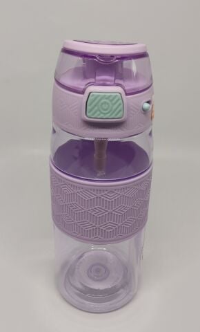 Shotay ST-7202 600ML Tritan Mor Şeffaf Matara Taşıma Aparatlı