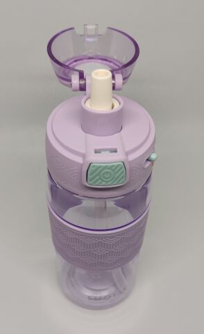 Shotay ST-7202 600ML Tritan Mor Şeffaf Matara Taşıma Aparatlı