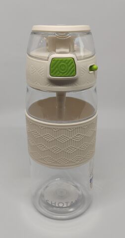 Shotay ST-7202 600ML Tritan Beyaz Şeffaf Matara Taşıma Aparatlı