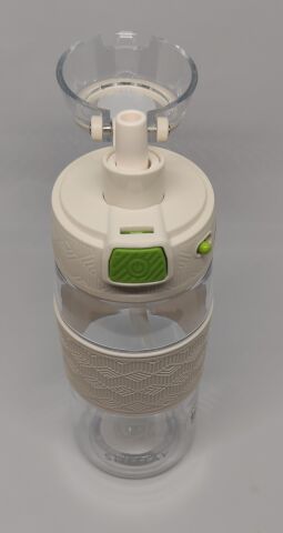 Shotay ST-7202 600ML Tritan Beyaz Şeffaf Matara Taşıma Aparatlı