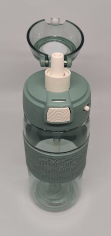 Shotay ST-7202 600ML Tritan Yeşil Şeffaf Matara Taşıma Aparatlı