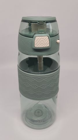 Shotay ST-7202 600ML Tritan Yeşil Şeffaf Matara Taşıma Aparatlı