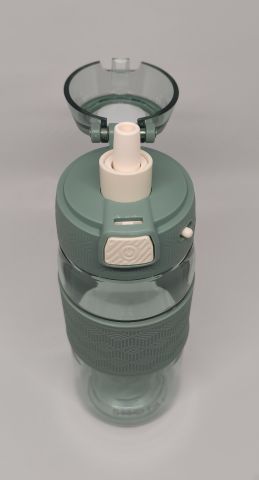 Shotay ST-7202 600ML Tritan Yeşil Şeffaf Matara Taşıma Aparatlı