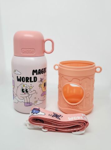 Shotay ST-8817 Cartoon 480ML Termos Matara Pembe