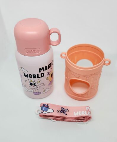 Shotay ST-8817 Cartoon 480ML Termos Matara Pembe