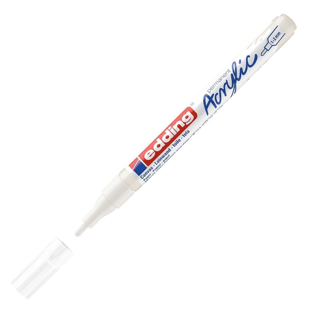 Edding 5300 Akrilik Markör 1-2mm Yuvalak Uç Beyaz