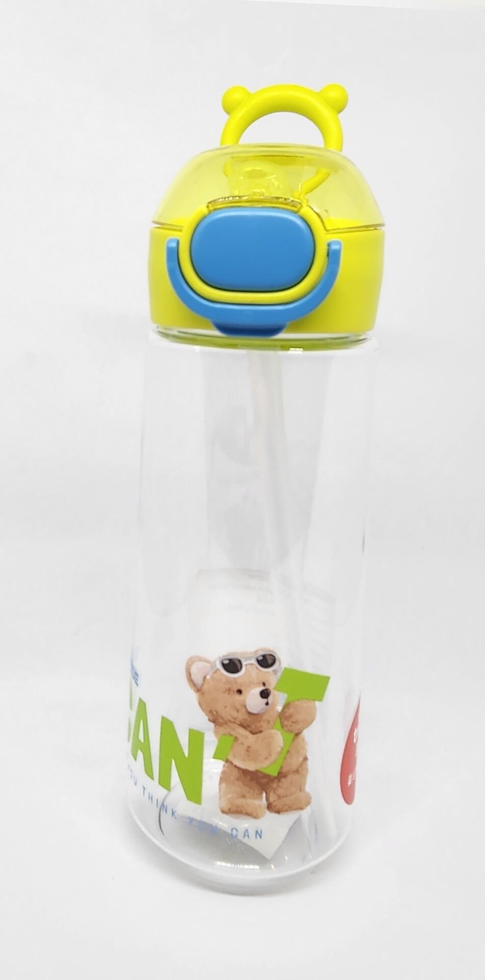 Shotay DL-24628 620ML CAN Pipetli Tritan Yeşil Şeffaf Matara Taşıma Aparatlı