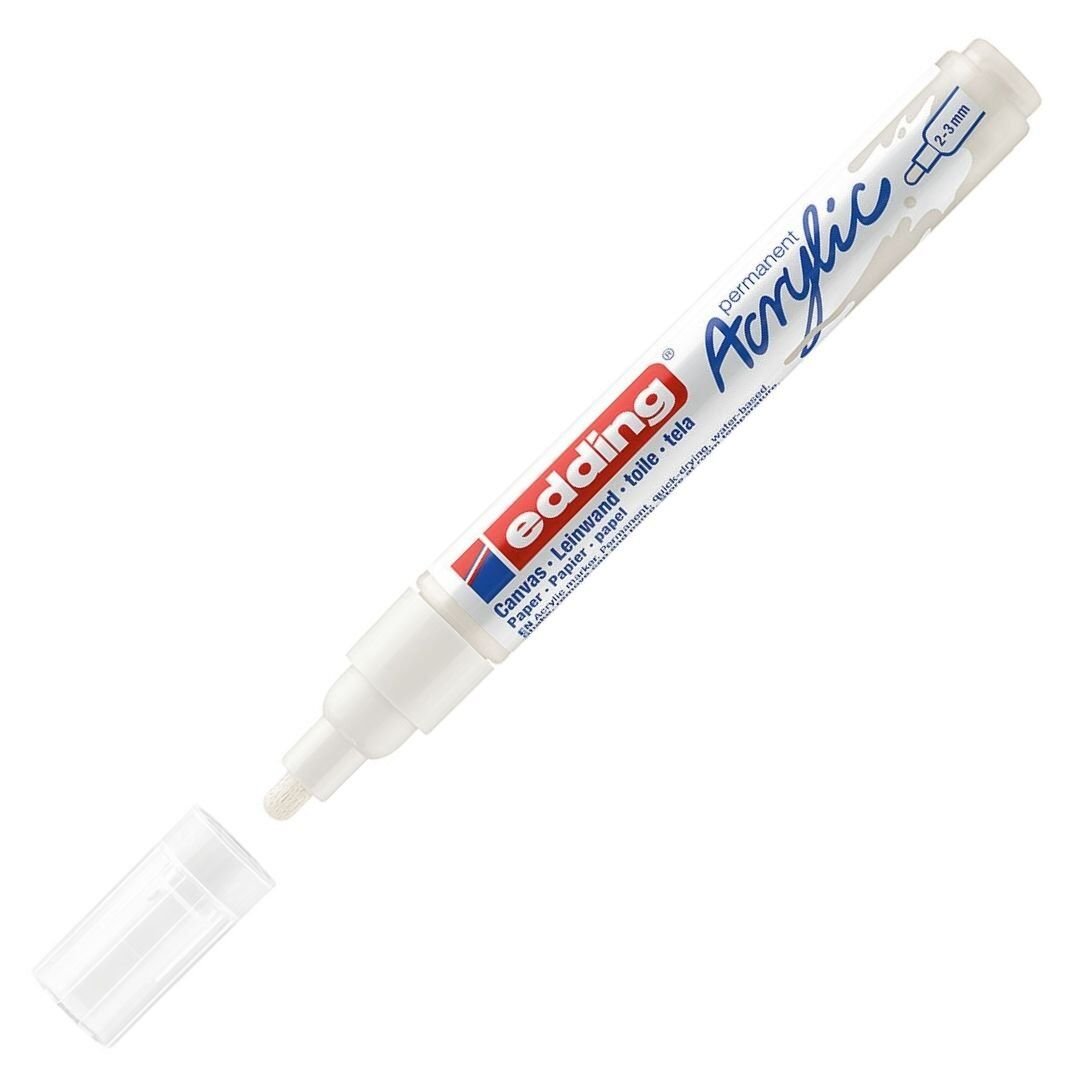 Edding 5100 Akrilik Markör 2-3mm Yuvarlak Uç Trafik Beyaz