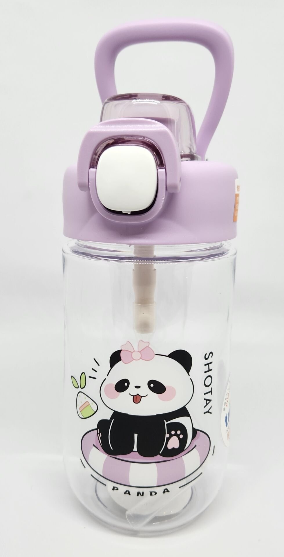 Shotay ST-7011 500ML Pipetli-Pipetsiz Tritan Mor Şeffaf Matara Taşıma Aparatlı