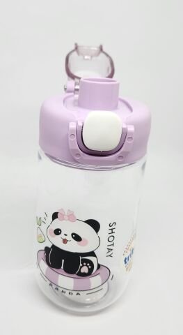 Shotay ST-7011 500ML Pipetli-Pipetsiz Tritan Mor Şeffaf Matara Taşıma Aparatlı